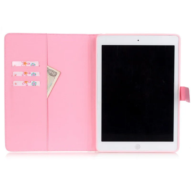 White Cat Case for Ipad Air 1 PU Leather Cute Eyes Magnet Smart Flip Stand Wallet Tablet Cover With Card Slots & OPP Bag 1 PCS   (22)