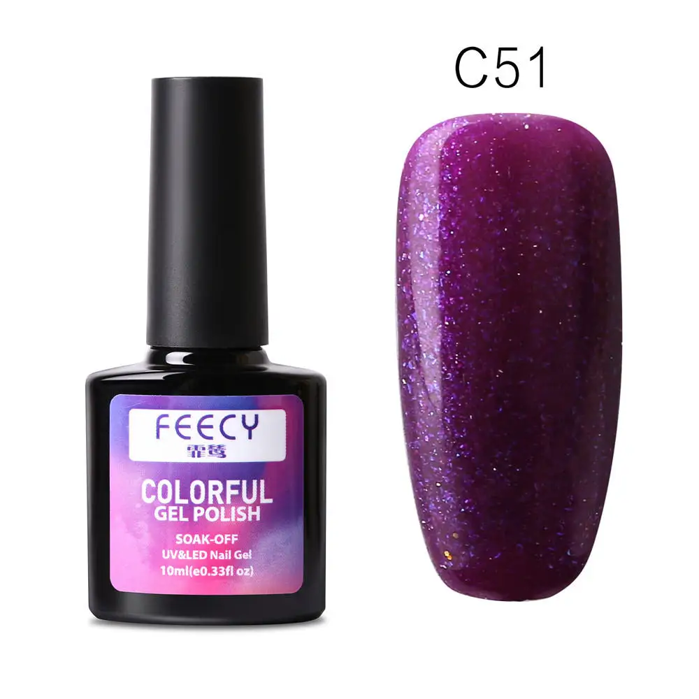 Gel Nail Polish Soak Off UV LED Gel Varnish Wipe Top Coat Color Nail Gel Polish DIY Nail Art Lacquer Manicure Nail Art Tool - Цвет: Feecy C51