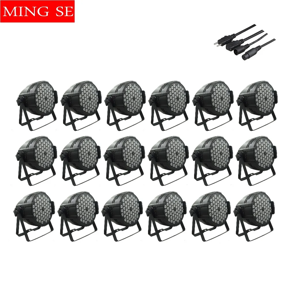 18Pcs / lots 54X3W RGBW LED Par Light R12 G18 B18 W6 PAR DMX512 controller led lights disco DJ equipment | Лампы и освещение