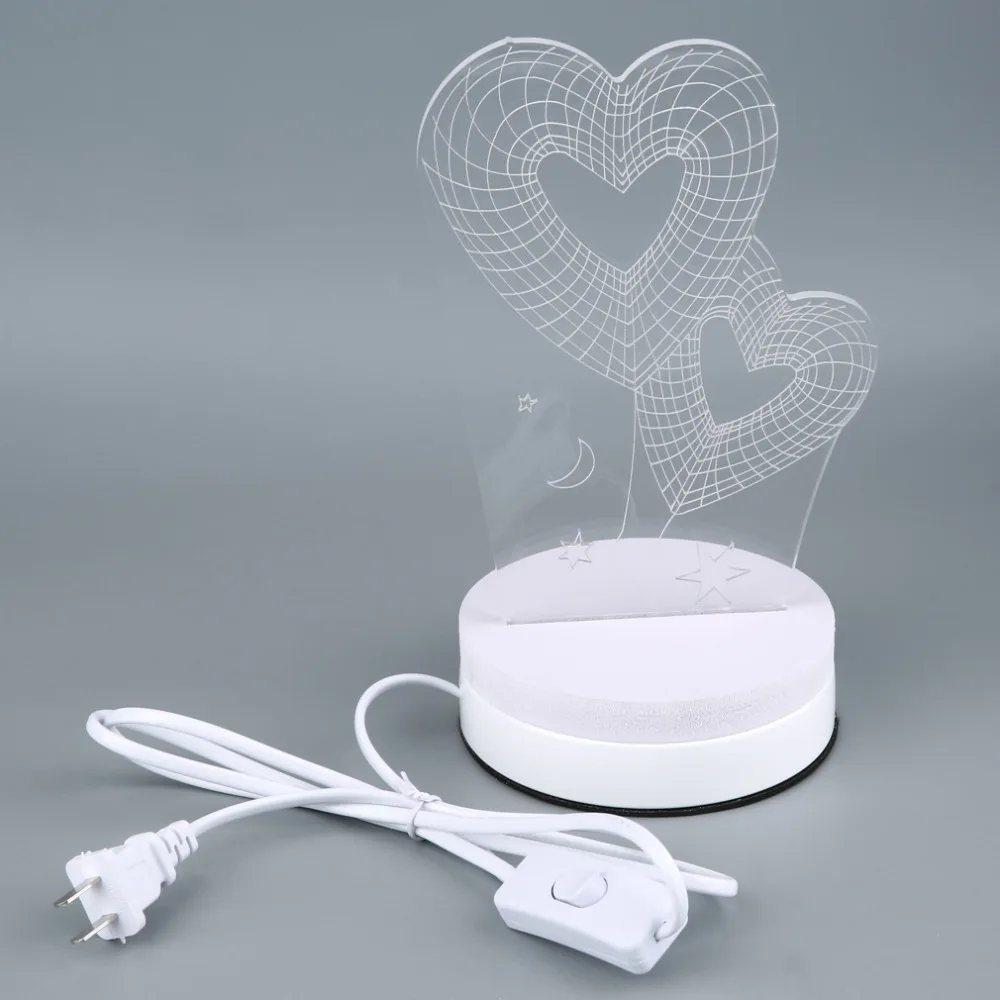 

Free shippingYHX 3D Acrylic Heart Shape Transparent LED Modern Nightlight Touch Table Desktop Lamp