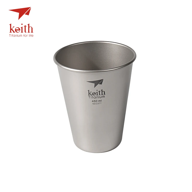 Keith Pure titanium пивные кружки, посуда для напитков, окрашенный, титановый, кофейные чашки, Ультралегкая кружка для путешествий, 350 мл, 450 мл, 40 г, 45 г