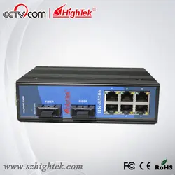 Hightek hk-85206 10/100 м промышленных 6 портов и 2 Волокно сетевой коммутатор Ethernet