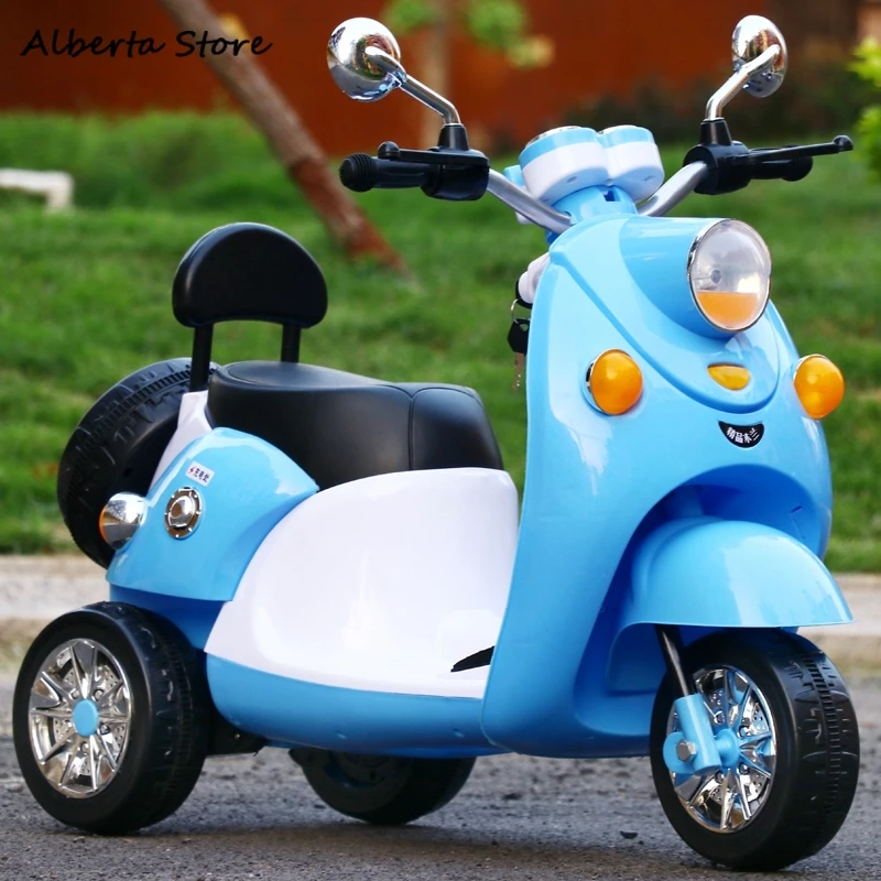 

Outdoor Toys Cartoon Children Electric Motorcycle Baby Tricycle Boy Girl Toy Car Can Sit Remote Control Charging Car Music Light