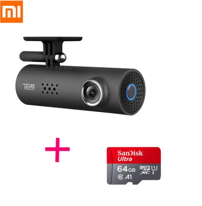 Xiaomi 70 минут 70MAI Smart WiFi автомобильный dvr Wrieless Dash Cam 130 градусов Mstar 8328 P sony IMX323 P 1080 P 30fps автомобильная камера - Название цвета: Add 64GB  TF  Card