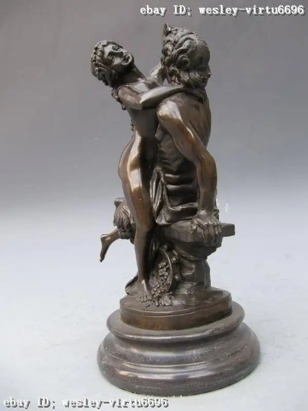 Греческий миф Пан и Обнаженная женщина напиток Чистая Бронзовая статуя