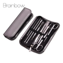 Набор инструментов для ухода за лицом Brainbow 8 шт., экстрактор черных точек, Удаление прыщей, ножницы для макияжа, пинцет для удаления черных точек, игла для удаления акне