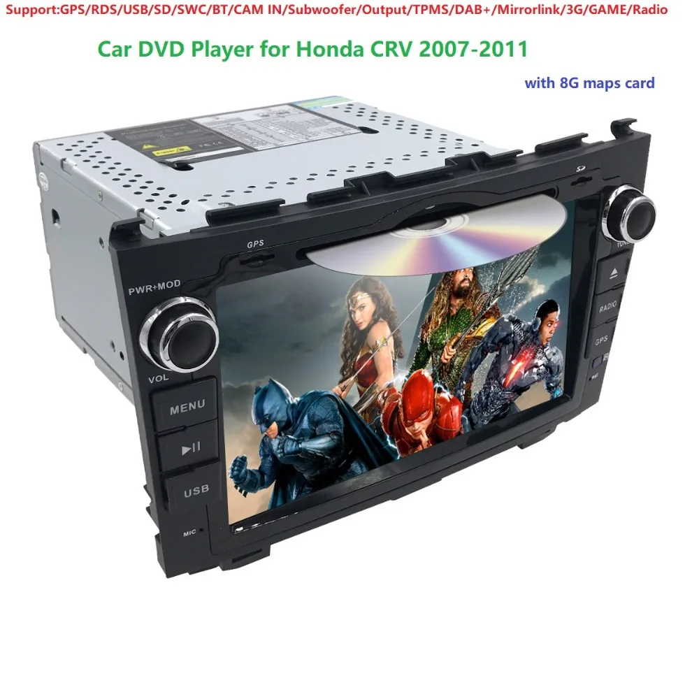 

2 DIN Size Car Stereo DVD GPS NAV Radio for Honda CRV CR-V CR V 2007-2011 GPS/RDS/USB/SD/SWC/BT/CAM IN/Subwoofer/Output/DVBT/DAB
