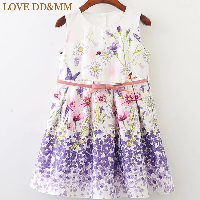 Платья для девочек с надписью LOVE DD & MM Новинка 2019 года Весенний пояс принцессы