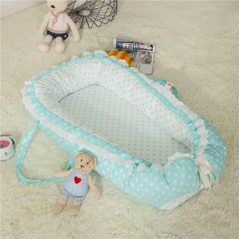 Детские Лежанка для сна портативный манеж кроватки люлька кроватка путешествия кровать для малышей хлопок колыбели новорожденных люлька бампер - Цвет: 10