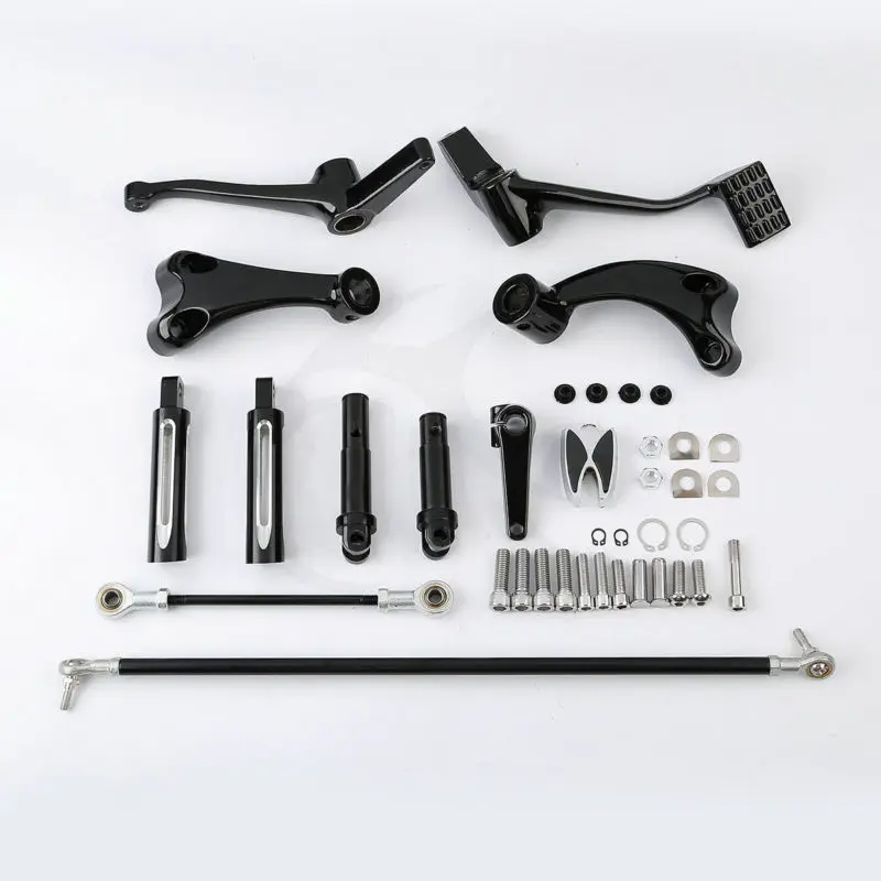 Forward Control Foot Pegs Levers Linkage Fit Sportster 1200 Custom 2004
