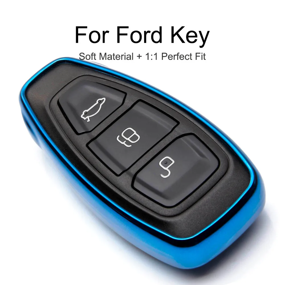 Чехол для автомобильного ключа KUKAKEY 6 цветов чехол из ТПУ Ford Mondeo Fiesta Focus титановый