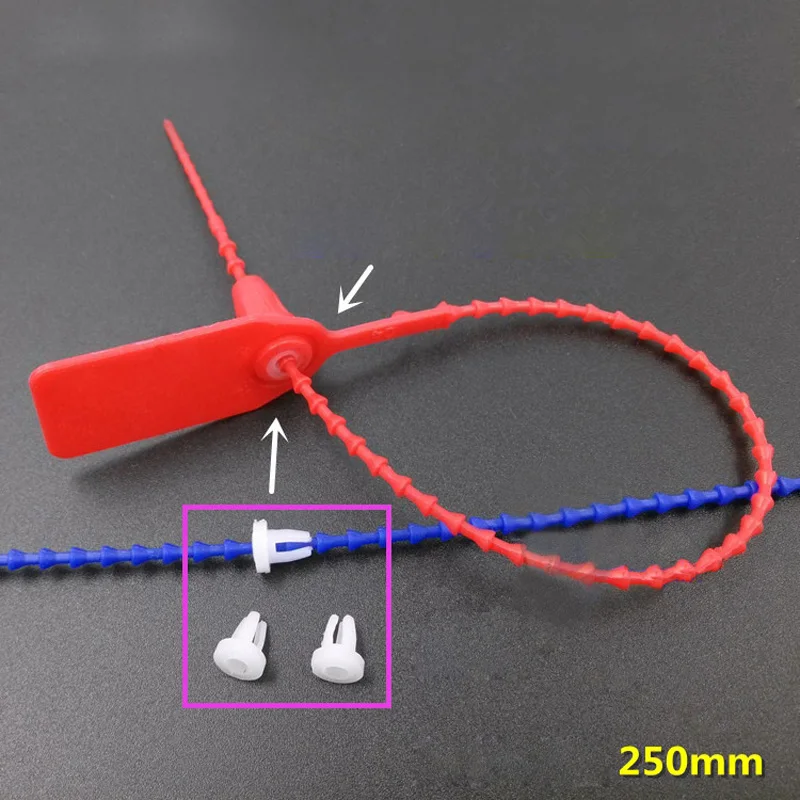 

25cm 100 Lot Snap Lock Pin Security Loop Plastic Price Tag Tagging Fasteners Tag
