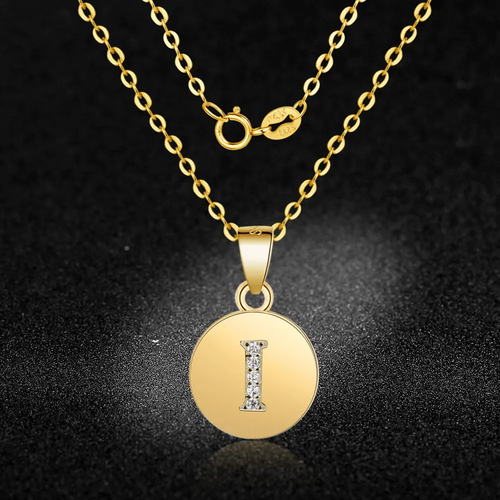 Сказочное Настоящее 925 пробы Серебряное золото заполненное первоначальное имя Циркон Шарм кулон ожерелье 26 подвески-буквы ожерелье подарок