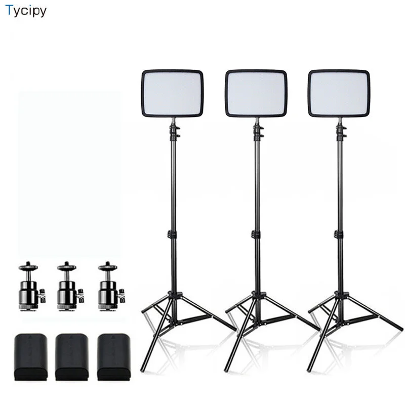 Tycipy LED Video Light Studio Lighting Lamp 3 in 1 Kit Dimmable 3200K