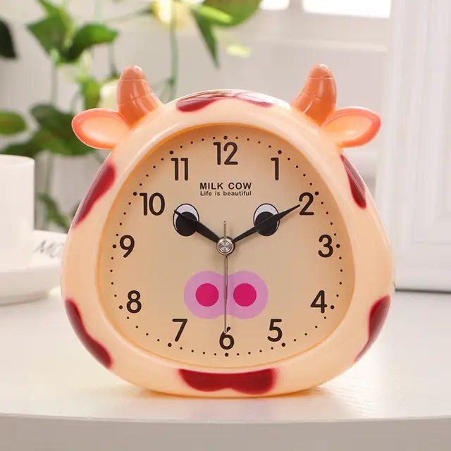 Cartoon Alarm Clock Student Night Light Alarm Clock Bedside Children Small Wake Up Clock Baby Room Table Decoration Bell - 