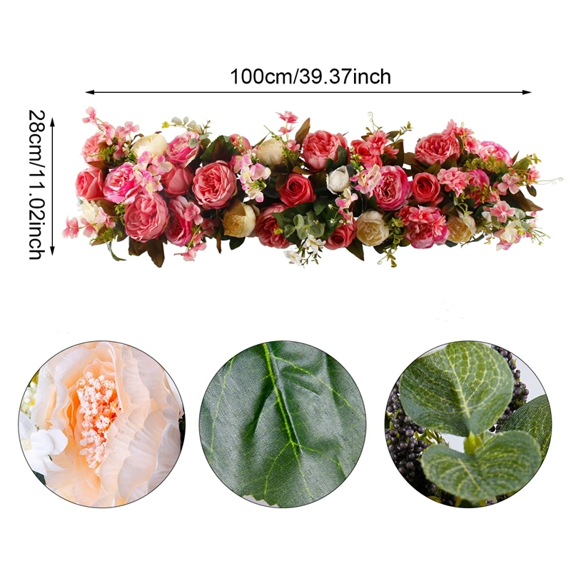 Frigg 1 M Artificial Rosa flor fila boda decoración flor pared camino citado puerta tienda seda flor fila boda suministros Frigg 1 M Artificial Rosa flor fila boda decoración flor pared camino citado puerta tienda seda flor fila boda suministros
