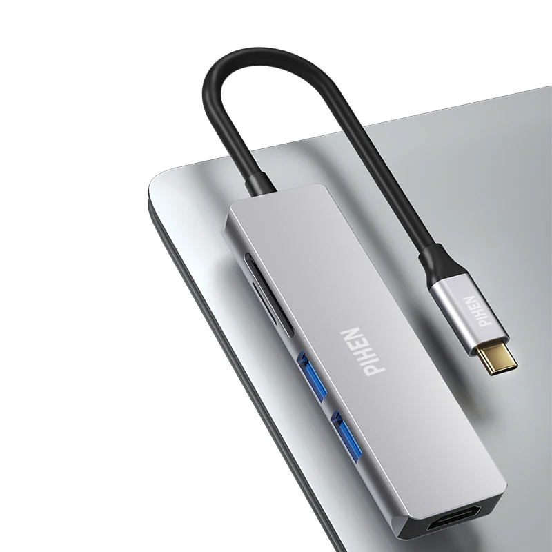 USB C концентратор HDMI портом Thunderbolt 3 адаптер Тип устройство для чтения карт 0 SD TF