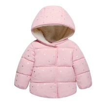 Crianças Jaqueta 2018 Outono Inverno Da Menina Princesa Do Bebê Outerwear Bebê Casaco de Manga Longa de Algodão-Acolchoado Roupas Para 1-6years