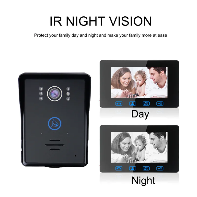 Waterproof 7''color TFT LCD wired video door phone door intercom Night Vision Camera Monitor Doorbell Intercom home Waterproof 7''color TFT LCD wired video door phone door intercom Night Vision Camera Monitor Doorbell Intercom home