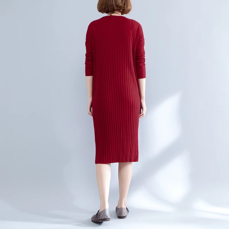Women Autumn Long Dresses Knitted Clothing Korean Female Sweater Dress 2018 New Long Sleeve Fall Clothing CH794 (3)