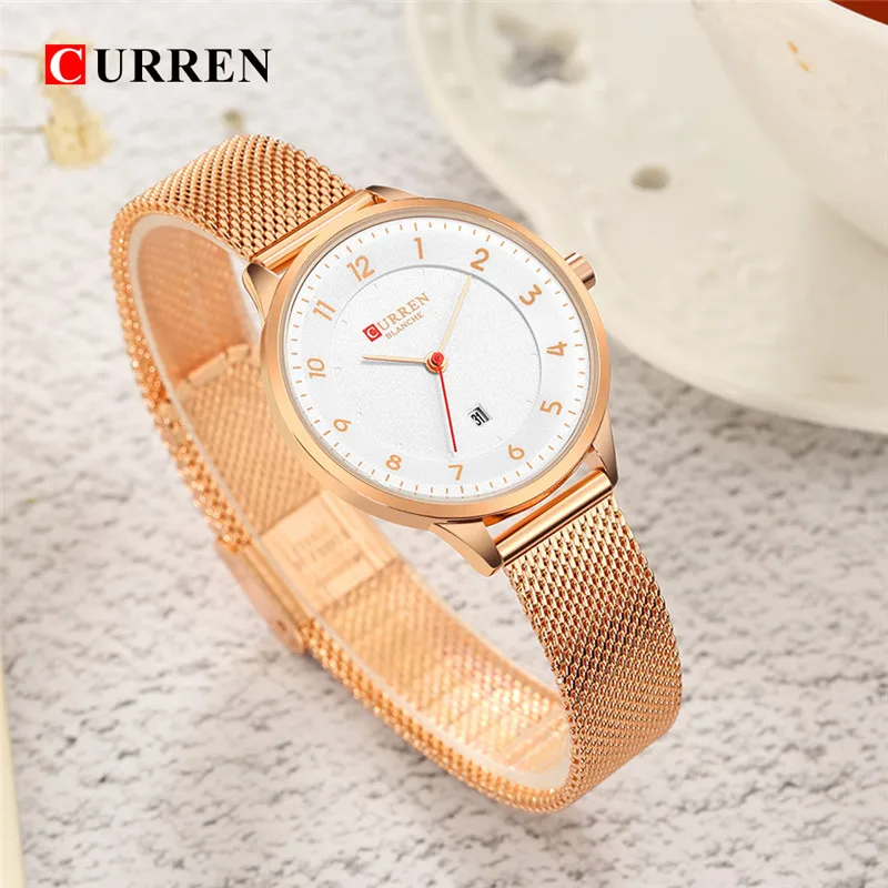 

relogio feminino 2018 Fashion Women Quartz Watch Curren Brand Luxury Gold Black Ladies Watches Waterproof Stainless Steel clock