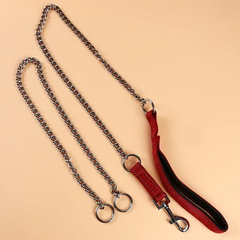 

Pet Products Medium Large Dog Pet Nylon Padded Chrome Plated Control Chain Collar Leash Walking Training Gadgets