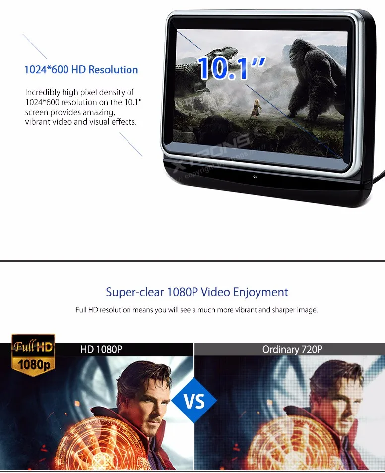Cheap 10.1" Touch Screen Headrest Car DVD Car Headrest DVD Car Headrest Monitor DVD with 1024*600 Resolution & Front Flip Into Disc 5