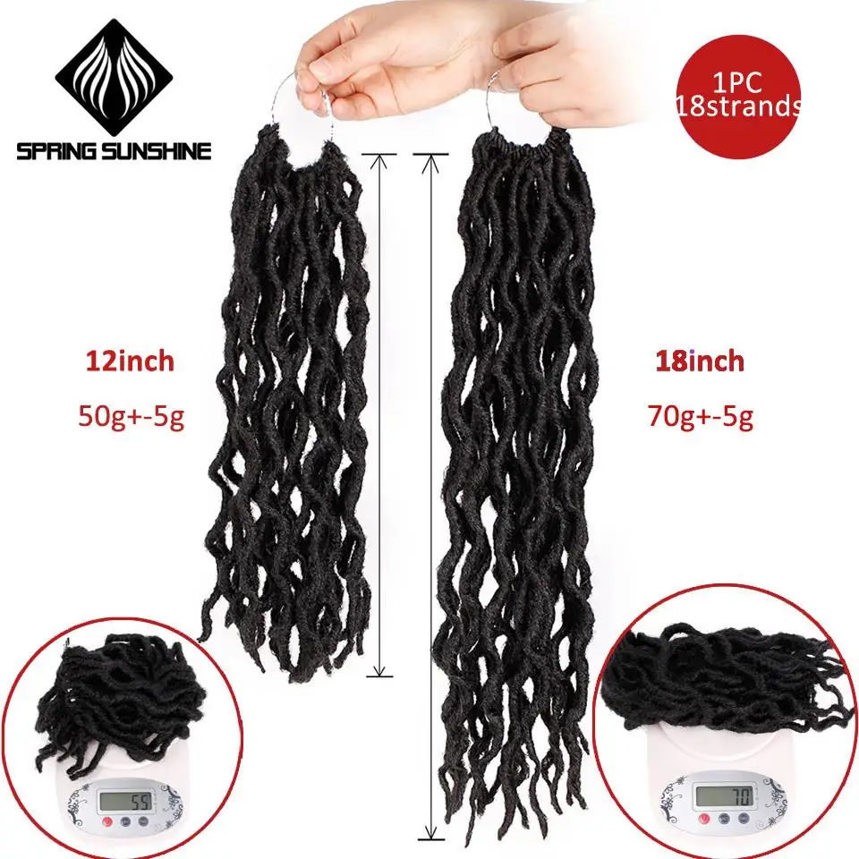 Ombre Nu Locs крючком косы 12 &quot18&quot натуральная богиня Faux вьющийся кроше синтетические
