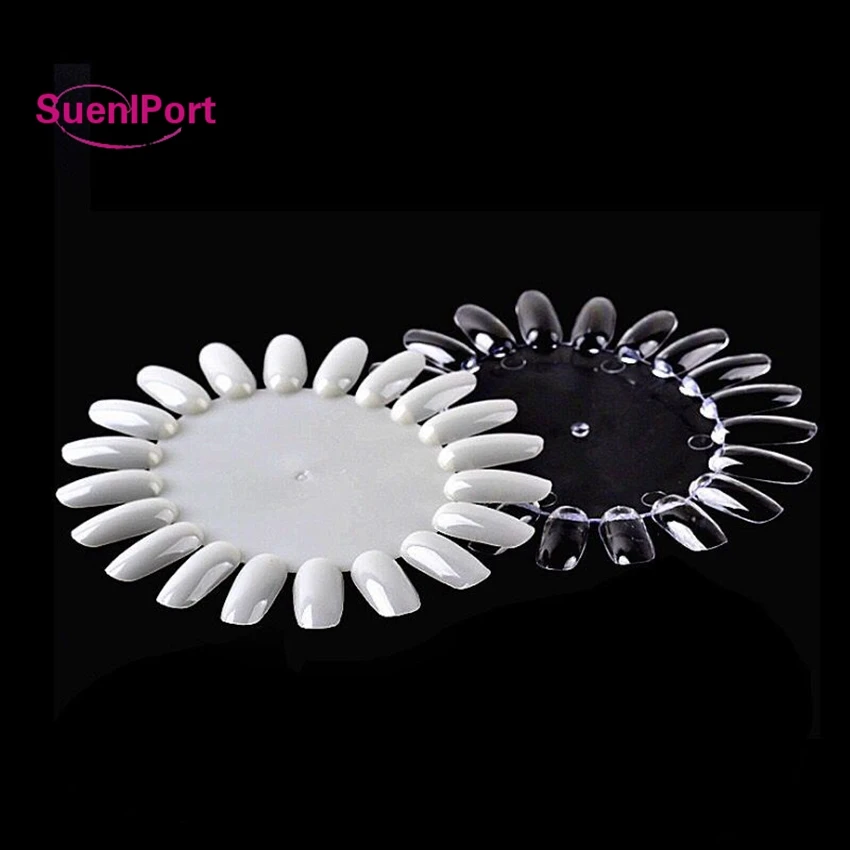 

SunelPort 5pcs False Nails Press On Natural Acrylic Nail Color Chart Wheel Polish Color Chart For Practice False Nail Tips Tools