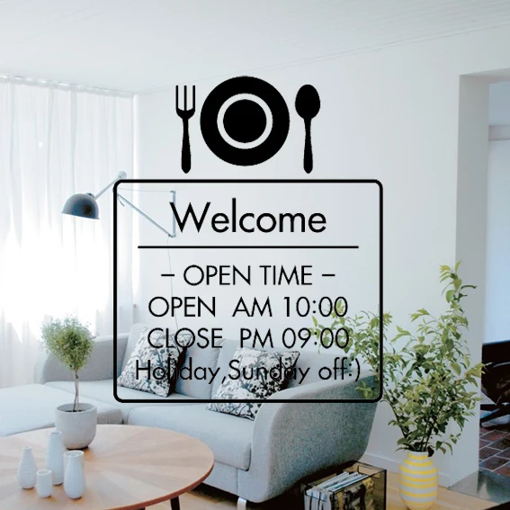 food shop restaurant bussiness time sticker window stickers glass