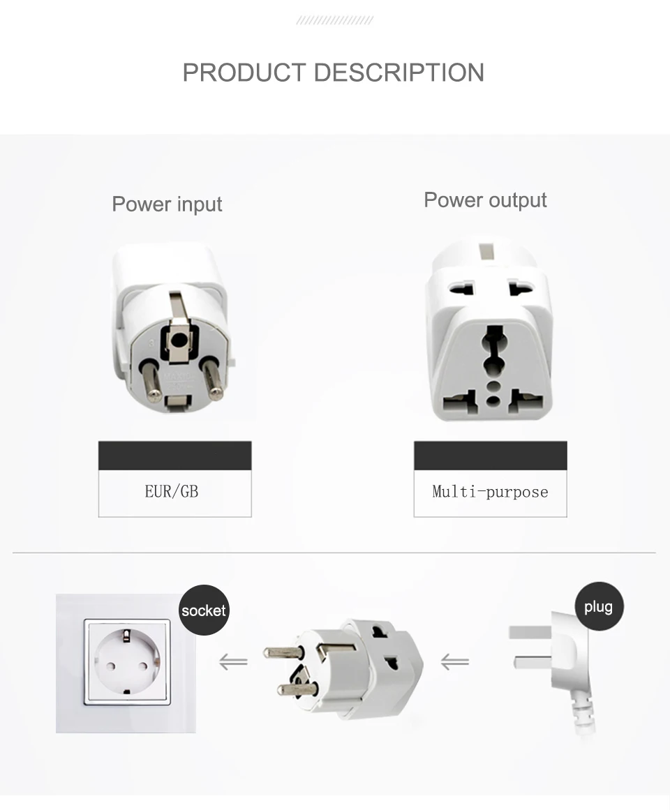 Multifunction EU German Conversion Plug To Universal French Russian Bali The maldives Thailand Transform Plugs Travel Adapter (8)