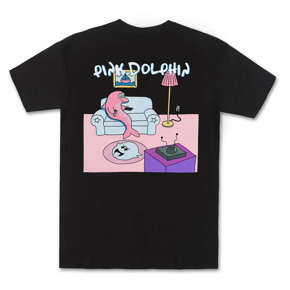 Pink Dolphin Men's Couch Potato T Shirt Black Streetwear