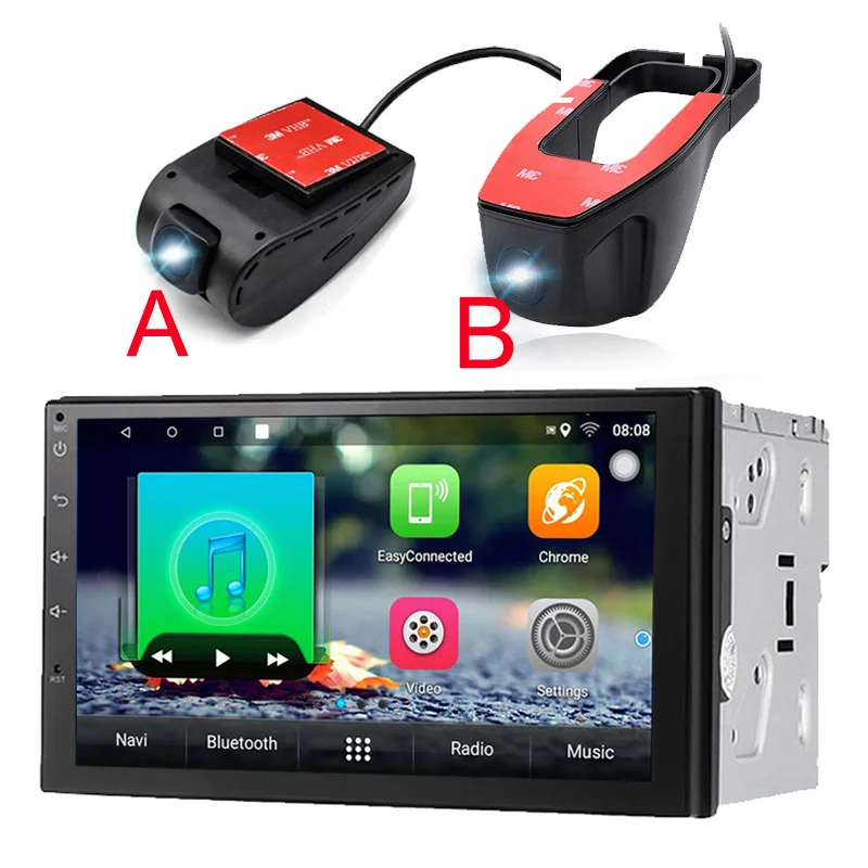 

2din Android 7.1 Car radio for Bluetooth stereo GPS WIFI FM touch 1024x600 universal dvd player usb android DVR dash cam camera