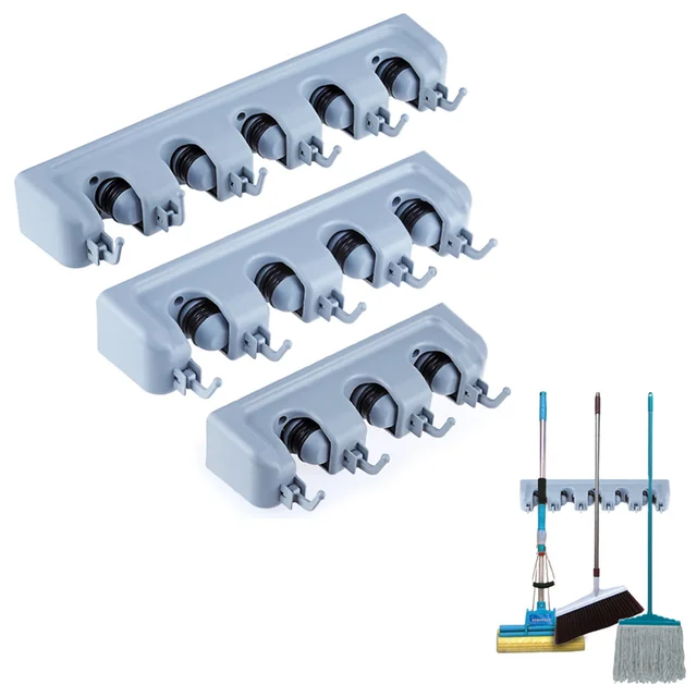 Montado en la pared de almacenamiento holder MOP Cepillos escoba