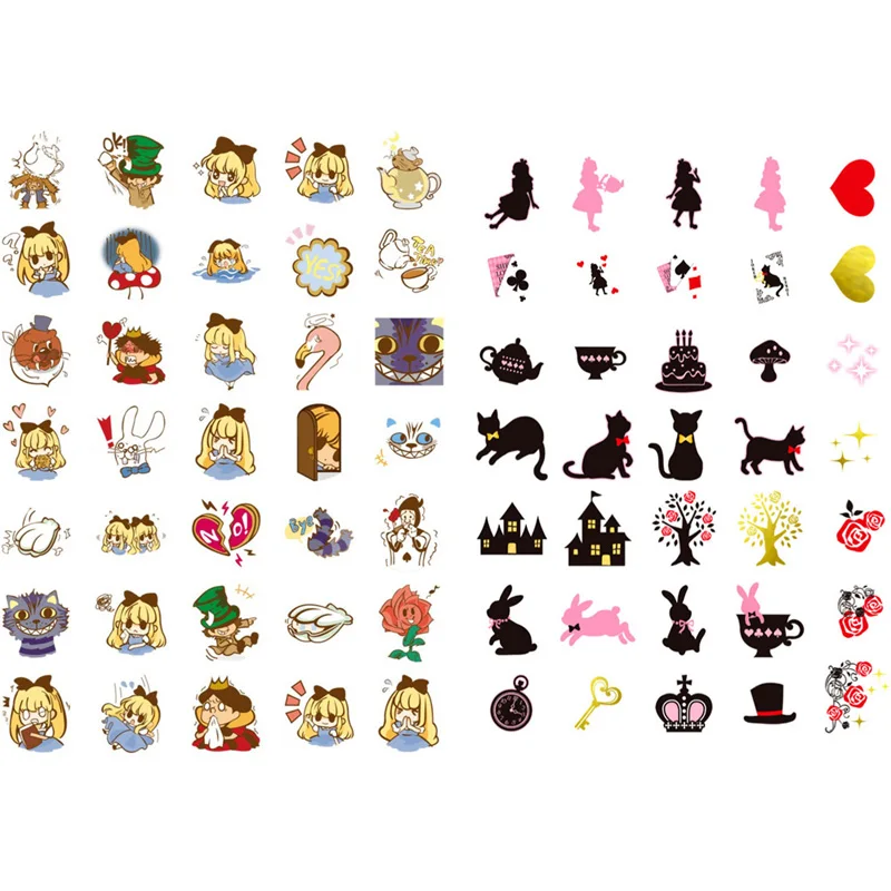 

1 PCS Alice in Wonderland Precut Sticker Kawaii Stationery Cute Sticky Notes Planner Stickers School Office Decoration