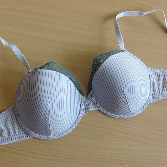 28b skiny fresh stripe lace decoration thin sponge bra 70bbra cups for