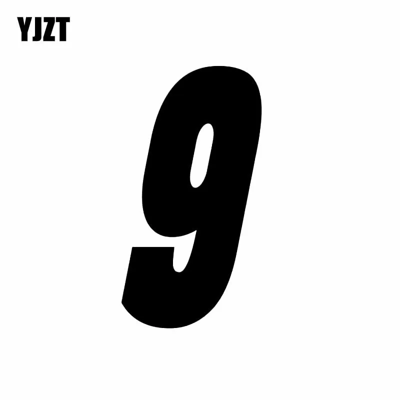 Интересный виниловый автомобильный стикер YJZT 7 см * 14 5 с гоночным номером 9