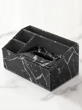 Boîte à mouchoirs en cuir PU, table basse de salon nordique de luxe légère, plateau multifonctionnel, boîte de rangement de télécommande