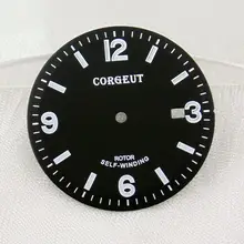 Corguet 33,5 мм черный Серебристые циферблат Fit Miyota8205/8215, Mingzhu DG2813/3804 движение смотреть лица