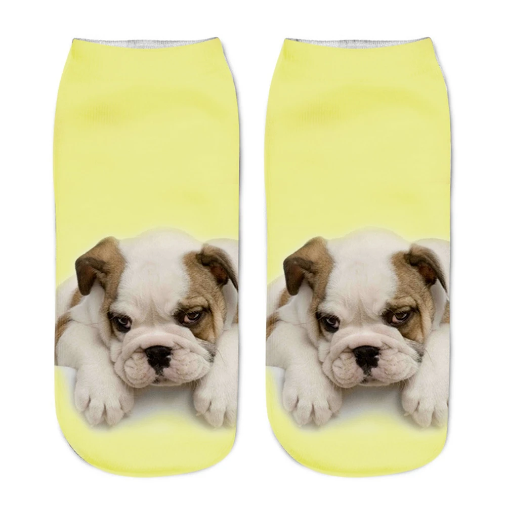 knee high socks 2018 New Cute 3D Print Socks Cool Lovely Dogs Women Ankle Socks Chaussette Animal Socks Art Cotton Hosiery Bad Dog Pug Life Sox knee high socks