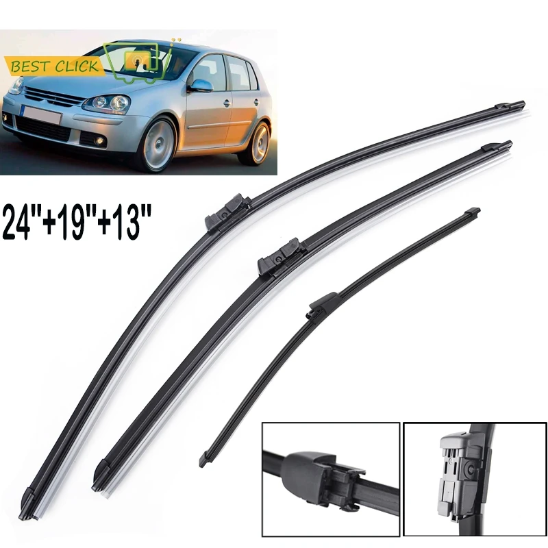 

Misima Windshield Windscreen Wiper Blades Set For VW Golf 5 Front Rear Window Wiper Blade 2005 2006 2007 2008 2009