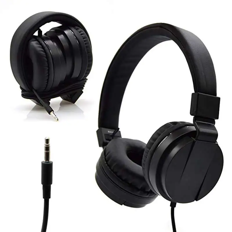 Portable 3 5mm Foldable Over Ear Headphone Wired Lightweght Cord Earphones for Phones PC MP3 MP4 Player and More