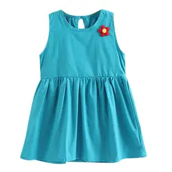 SZYADEOU/Детское платье для маленьких девочек, однотонное повседневное праздничное платье принцессы с цветочным рисунком, сарафан, одежда