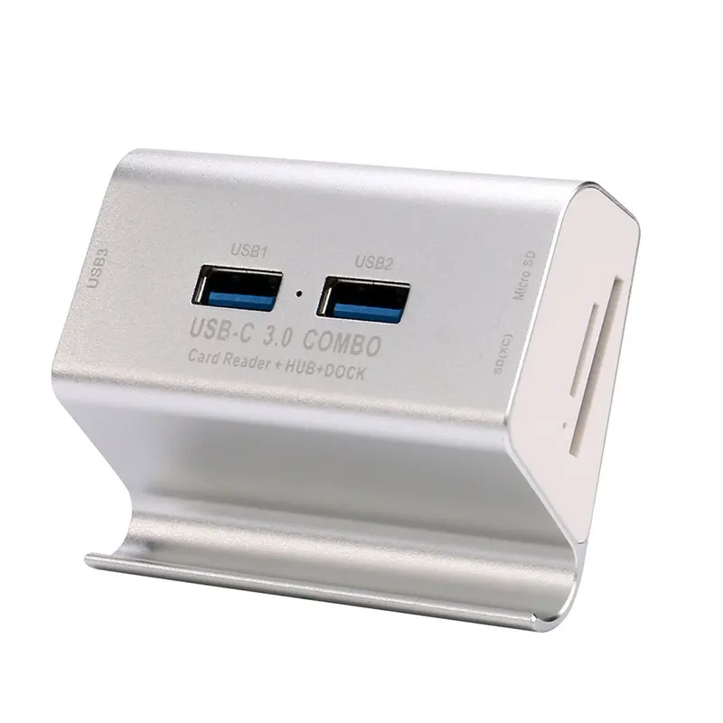 Универсальный 3 порта USB 3,0 концентратор SD кард-ридер для SD/TF с подставкой для телефона комбинированный все-в-одном A7