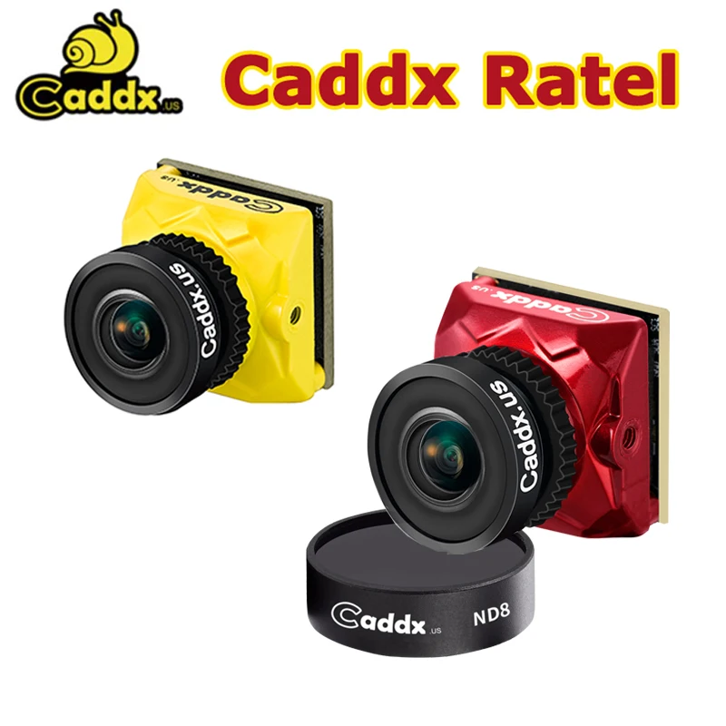 

Caddx Ratel FPV Camera 1/1.8'' Starlight HDR OSD 1200TVL NTSC/PAL 16:9 4:3 ND8 Lens 1.66mm 2.1mm Lens For RC FPV Racing Drone