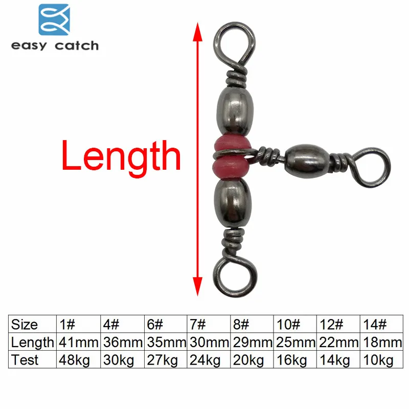 Легко ловить 10 шт. 3 способ баррель рыболовный поворотный латунный рыболовный крючок тройной Вертлюги разъем с бисером