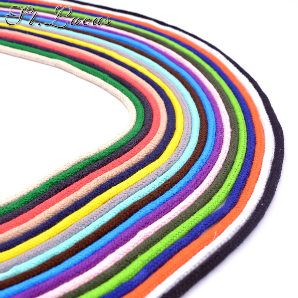 5 мм Красочные Высокопрочные ручной работы Тканые хлопковые шнуры веревка для одежды Швейные аксессуары для рукоделия проекты дома DIY