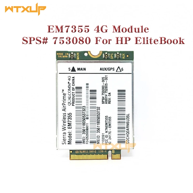 Qualcomm 4G карта для hp LT4111 EM7355 Gobi5000 EVDO/HSPA WWAN 4G модуль LTE 753080-005 для hp EliteBook 820 840 850 G1