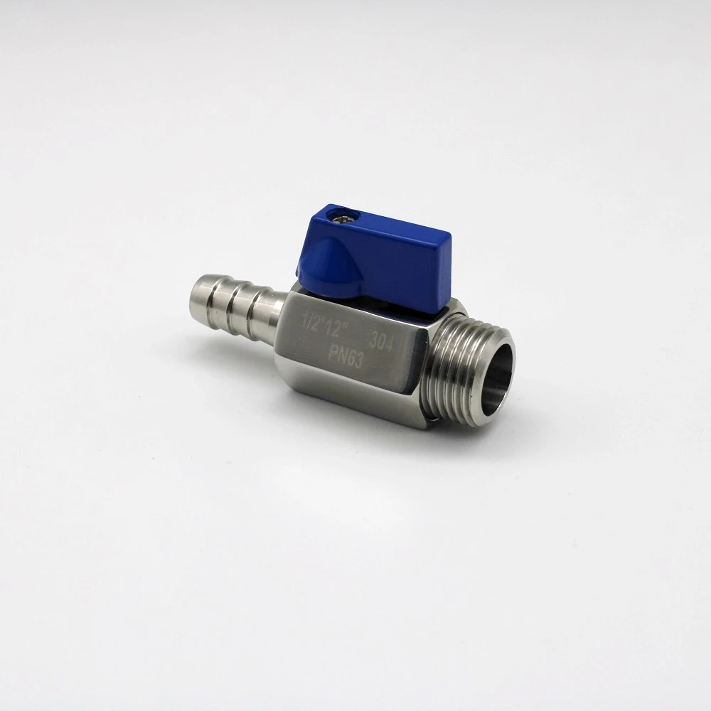 SUS304 1/2 ''bspt нержавеющая сталь клапан с 12 мм od колючей шланг бесшовных