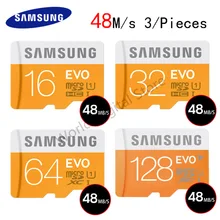 SAMSUNG Original Memory Card 128GB 64gb 32gb 16gb 48M/s MicroSD Card Class10 TF Memory Card SDHC SDXC UHS-1 Free Ship 3 piece